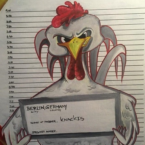 Logo Knackis - Chicken hinter Gittern